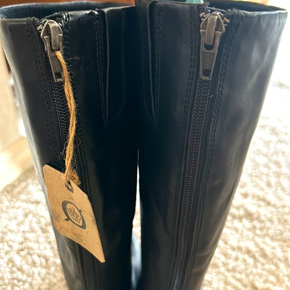 🆕BORN🍁Black LEATHER🖤Riding BOOTS Back Zipper 2” Heel Size 7M⭐️NEW with Tags - Picture 6 of 13